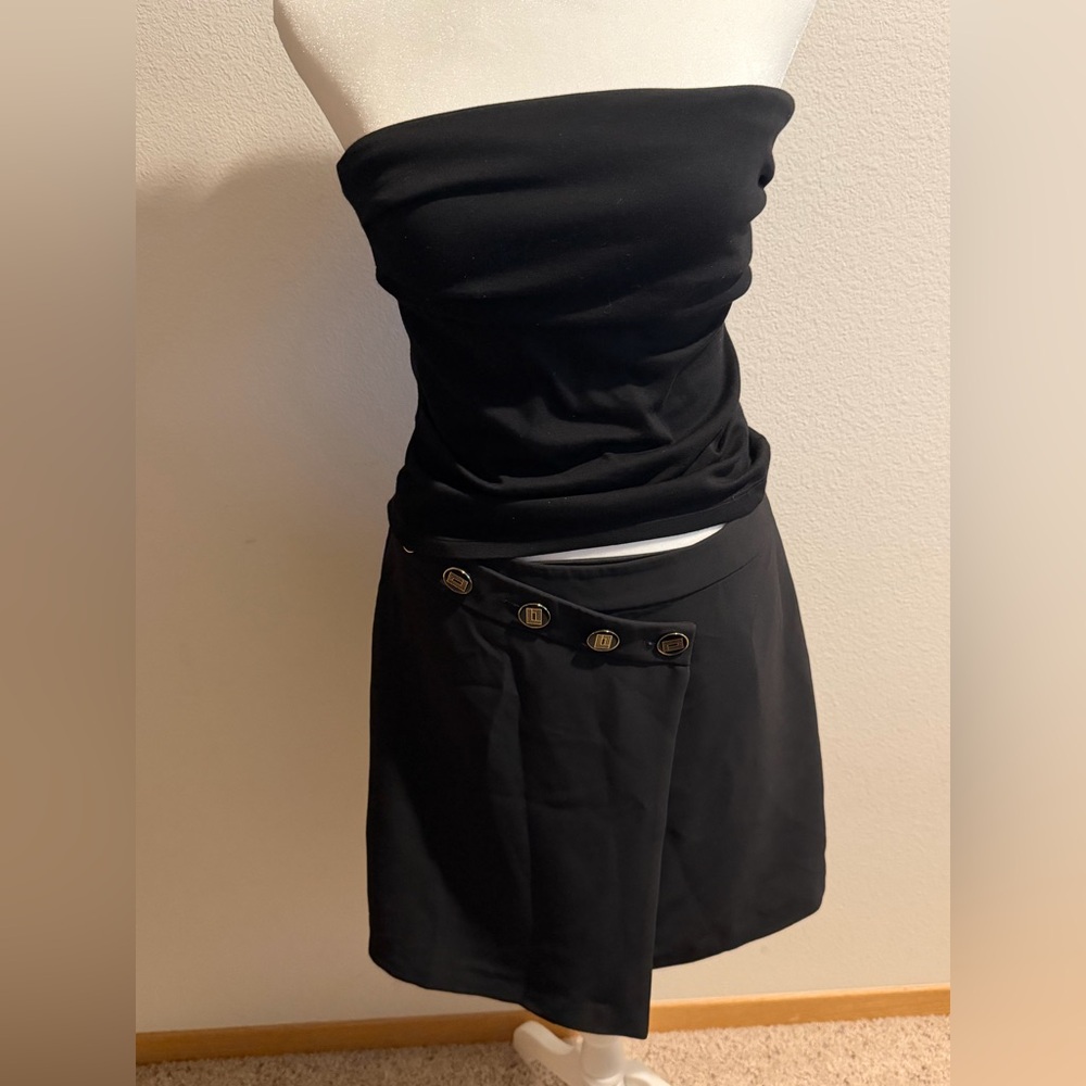 2 pieces karl lagerfeld Black Button Accent Wrap Skirt